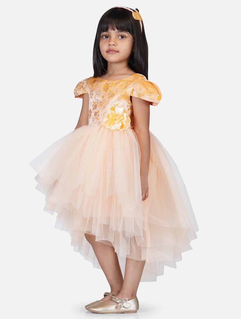 beige net frock - 19169154 -  Standard Image - 1