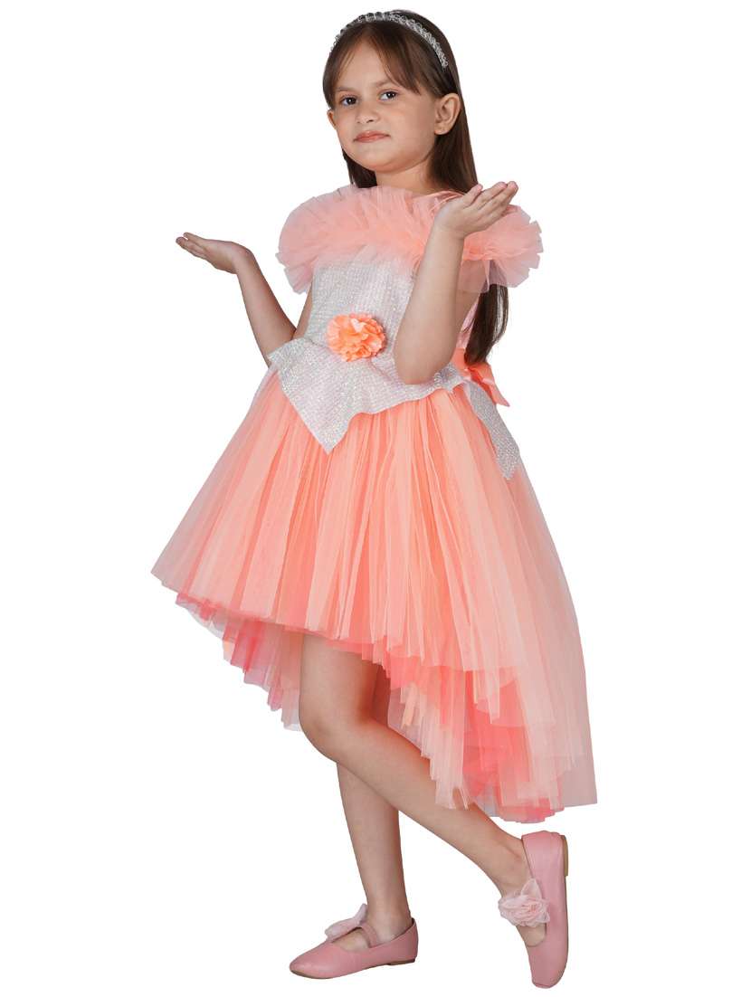 orange net frock - 19169175 - Standard Image - 1