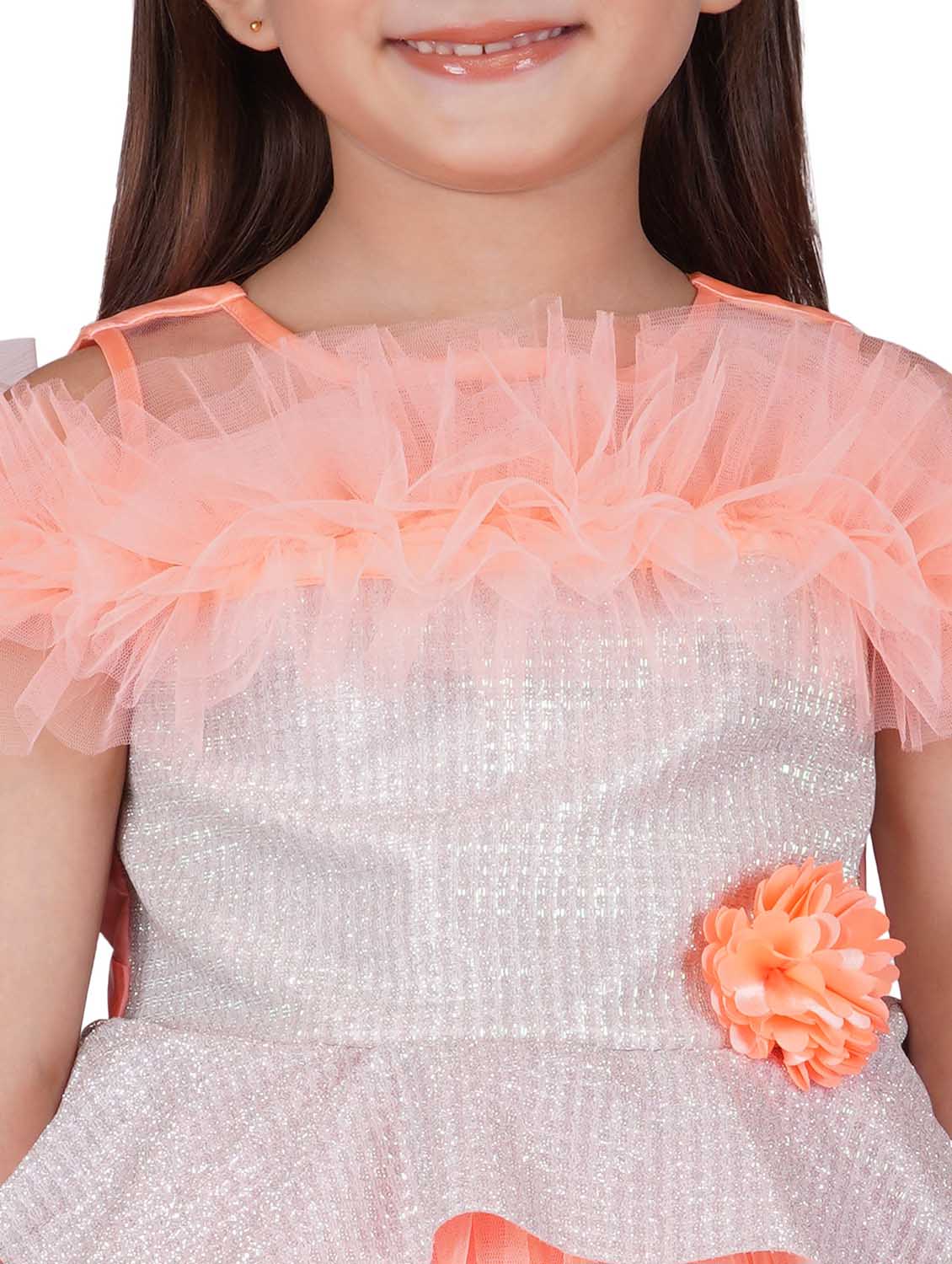 orange net frock - 19169175 - Standard Image - 4