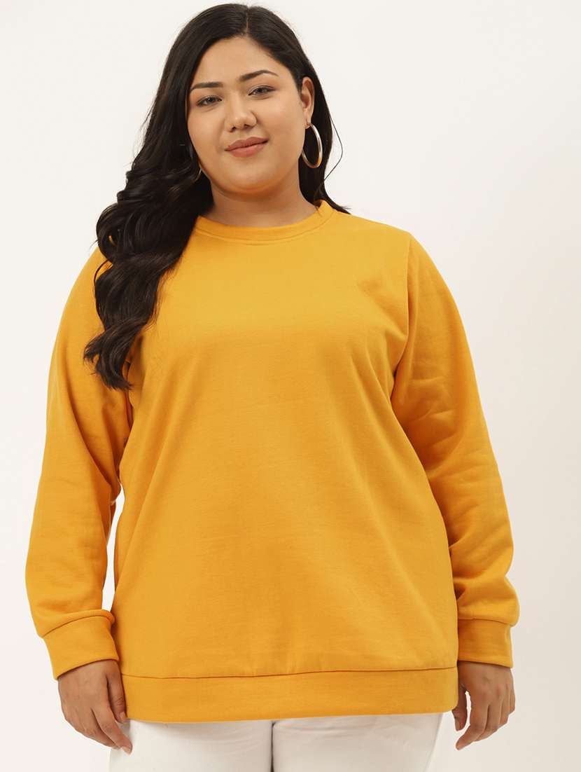 yellow cotton blend plus sweatshirt
