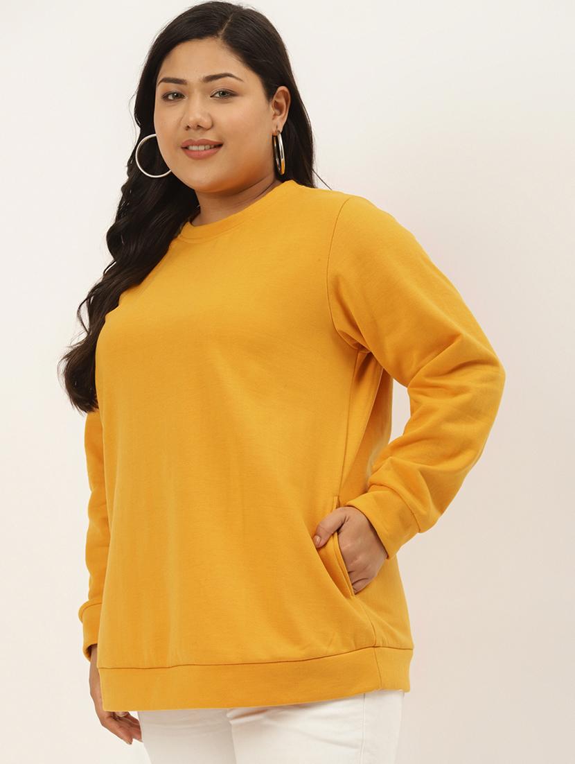 yellow cotton blend plus sweatshirt - 19169461 - Standard Image - 1
