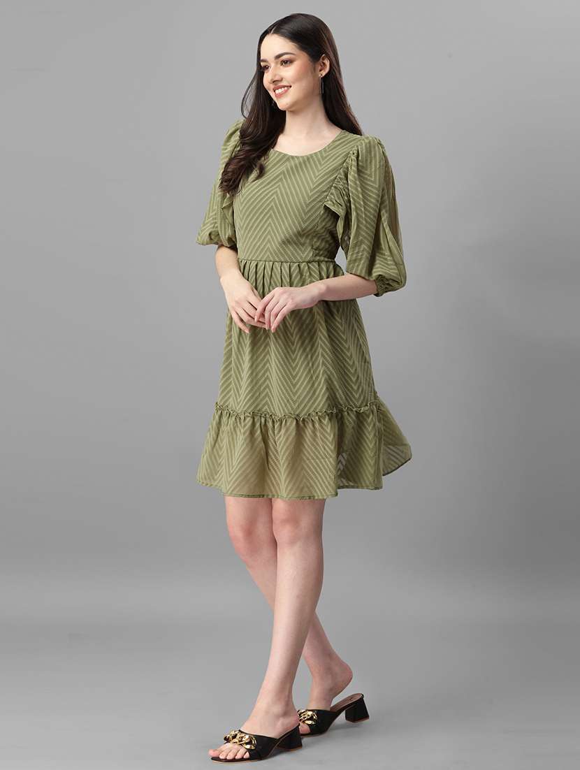 women's tiered dress chevron dress - 19169482 -  Standard Image - 1