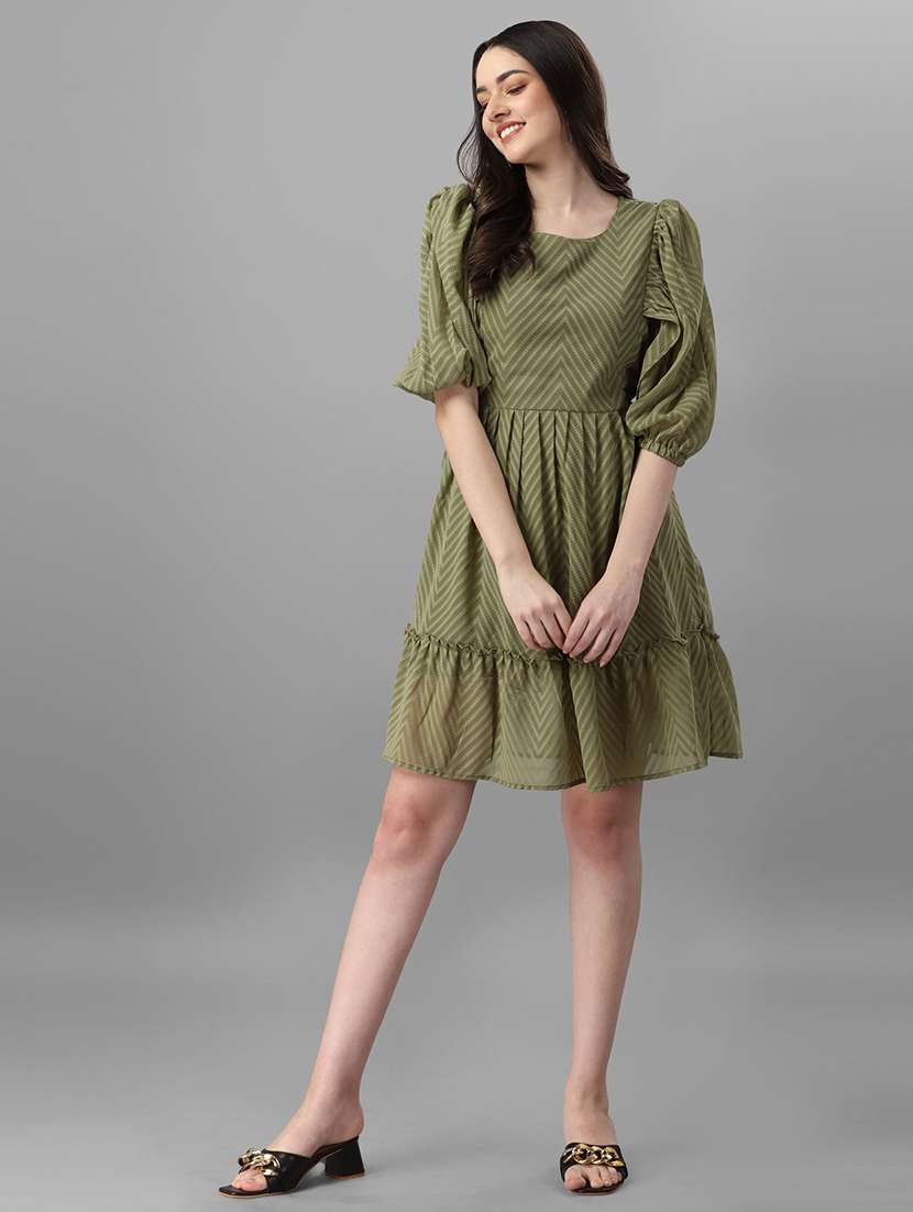 women's tiered dress chevron dress - 19169482 -  Standard Image - 4