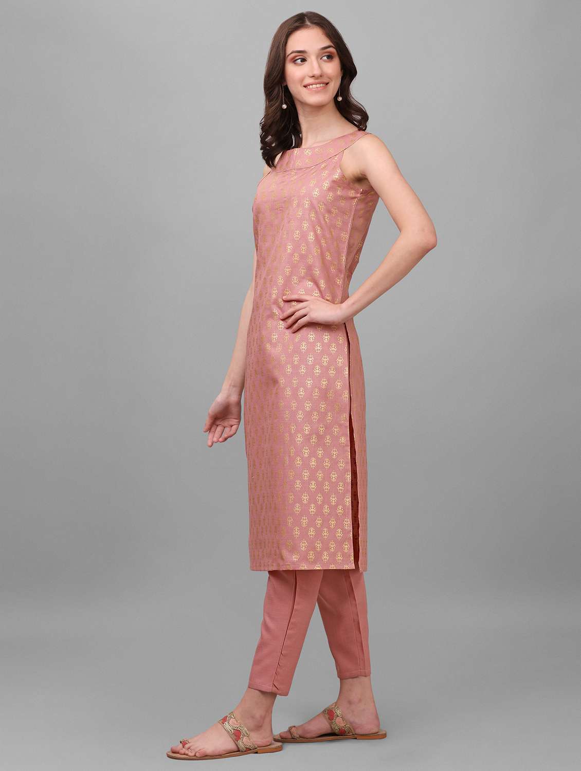 foil print kurta pant set  - 19169499 -  Standard Image - 1