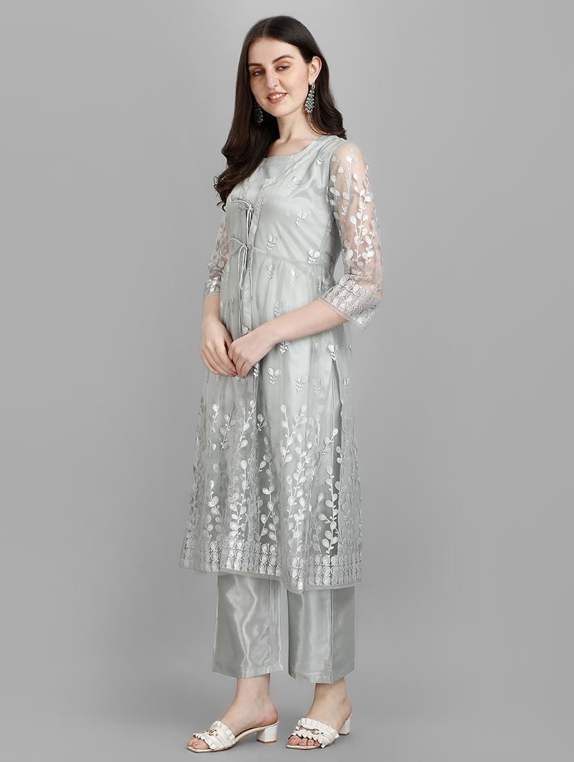 embroidered kurta pant set - 19169557 -  Standard Image - 1