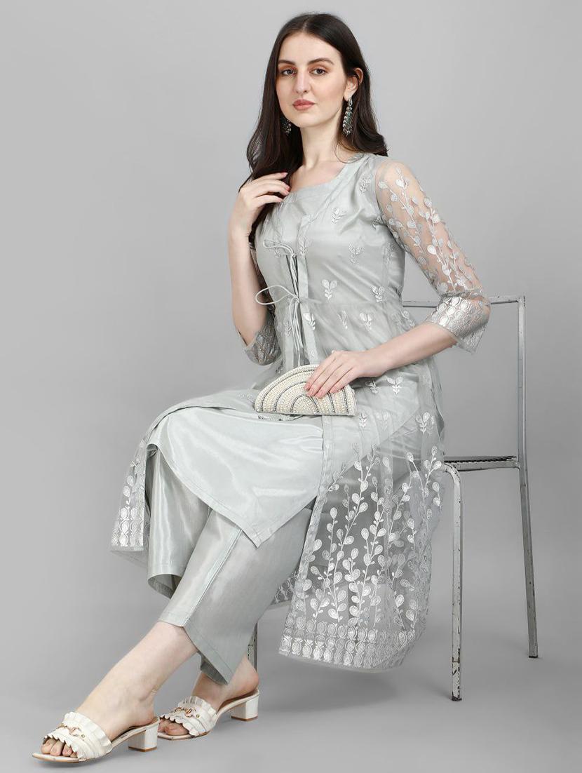 embroidered kurta pant set - 19169557 - Standard Image - 4
