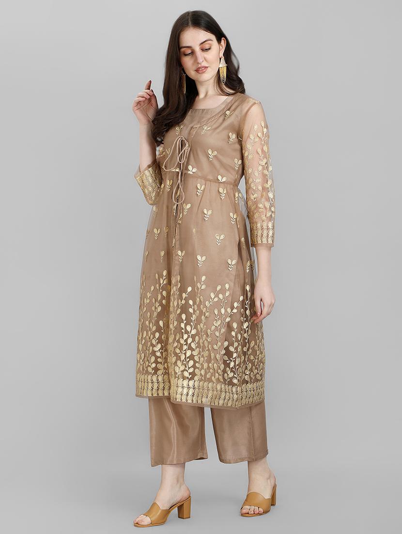 embroidered kurta pant set - 19169558 -  Standard Image - 1