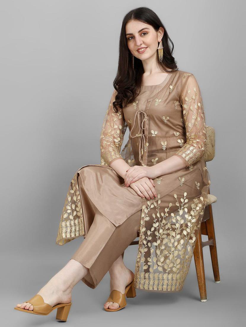 embroidered kurta pant set - 19169558 - Standard Image - 4