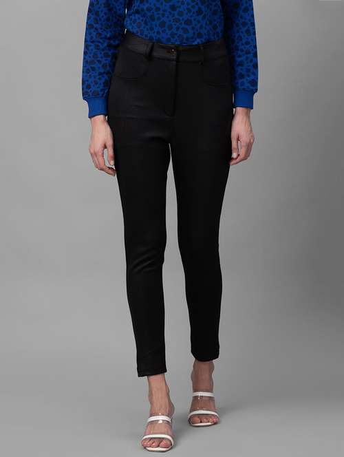 women self designed cigarette trouser - 19169687 - Standard Image - 0