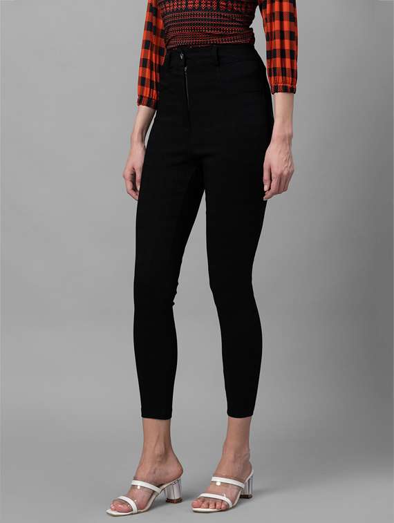 women checkered cigarette trouser - 19169688 -  Standard Image - 1