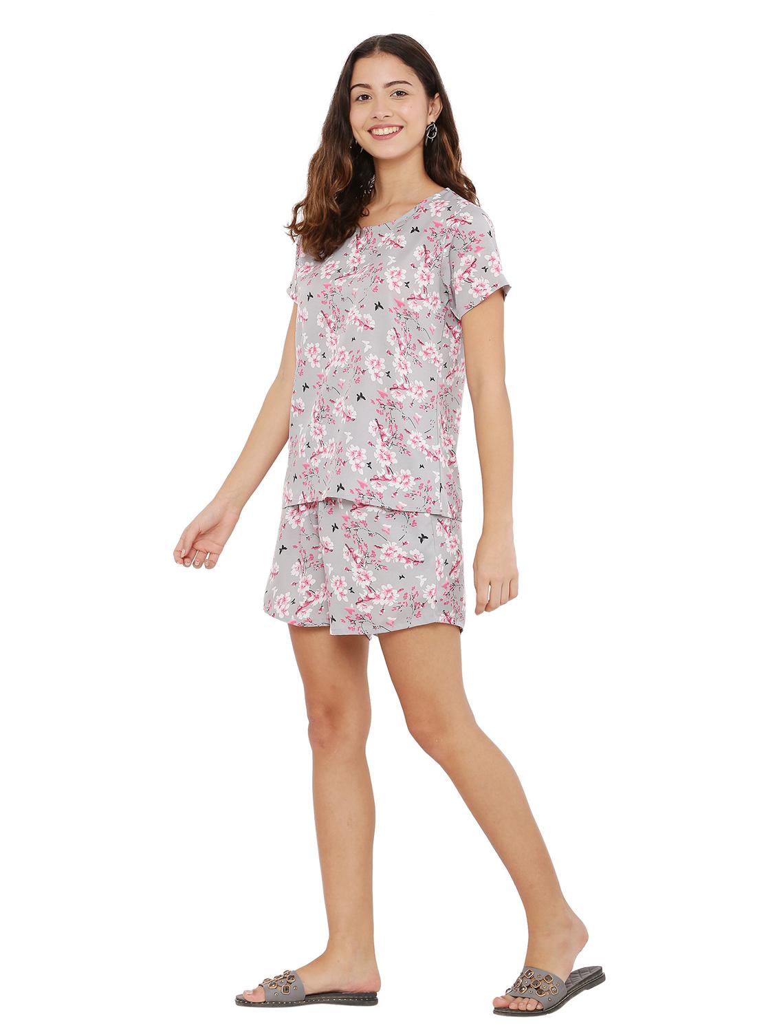 short sleeved printed nightwear set - 19170950 - Standard Image - 1