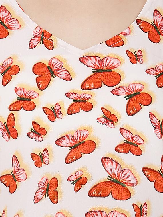 orange two piece printed nightwear set - 19170989 - Standard Image - 4