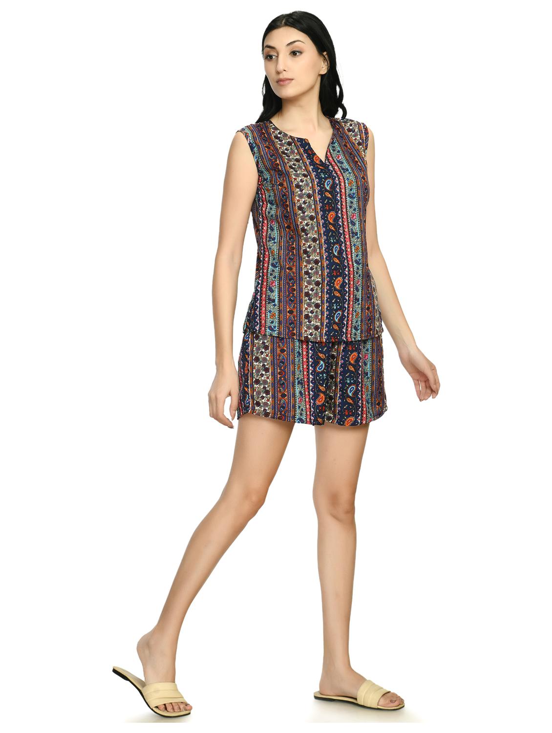 printed top and short nightwear set - 19170992 - Standard Image - 1