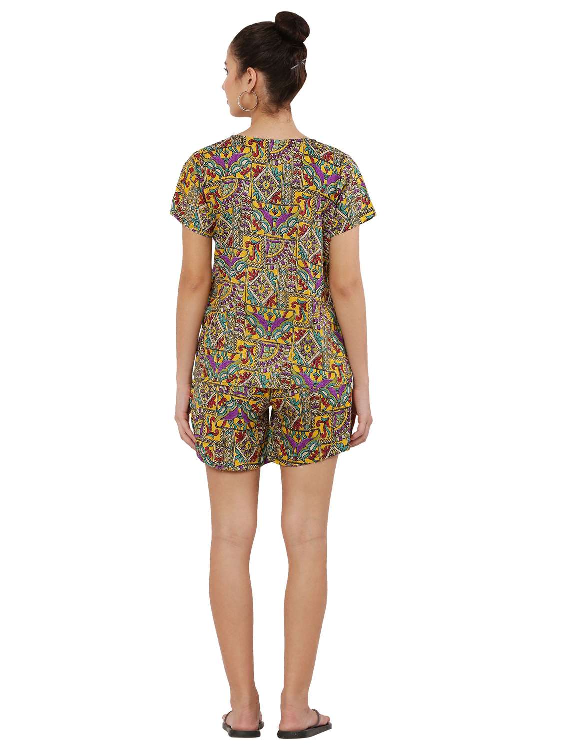 printed top and short nightwear set - 19171094 -  Standard Image - 1