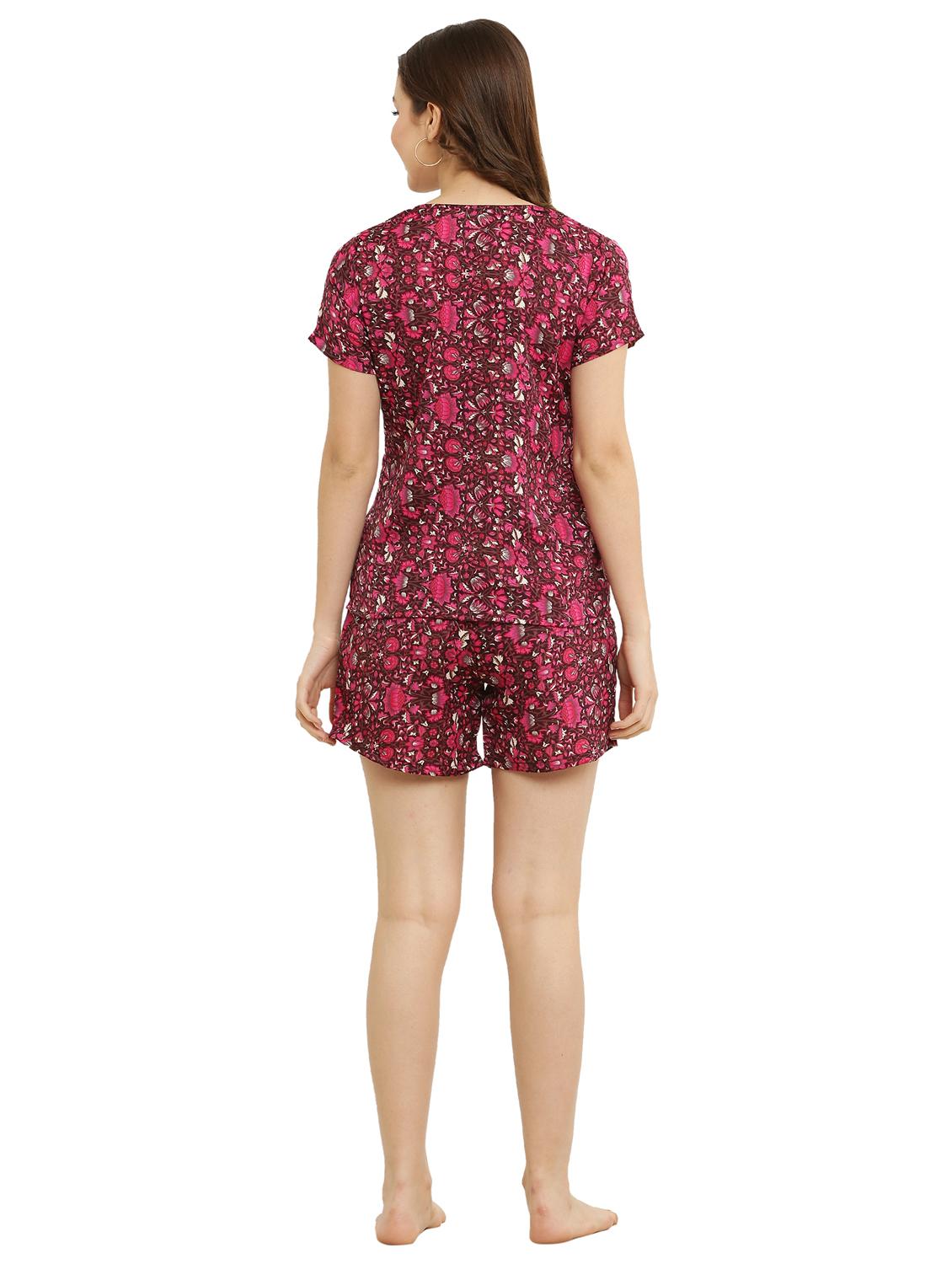 printed top and short nightwear set - 19171125 - Standard Image - 1