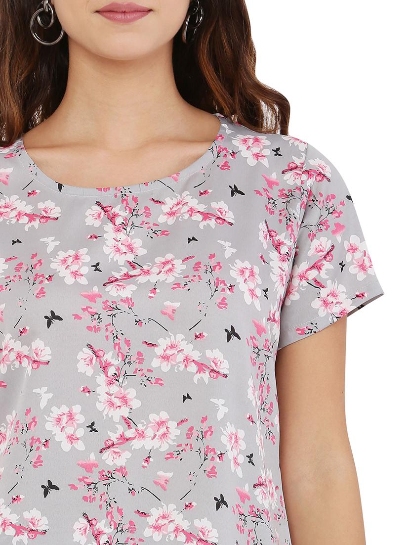 grey two piece printed nightwear set - 19171138 - Standard Image - 4