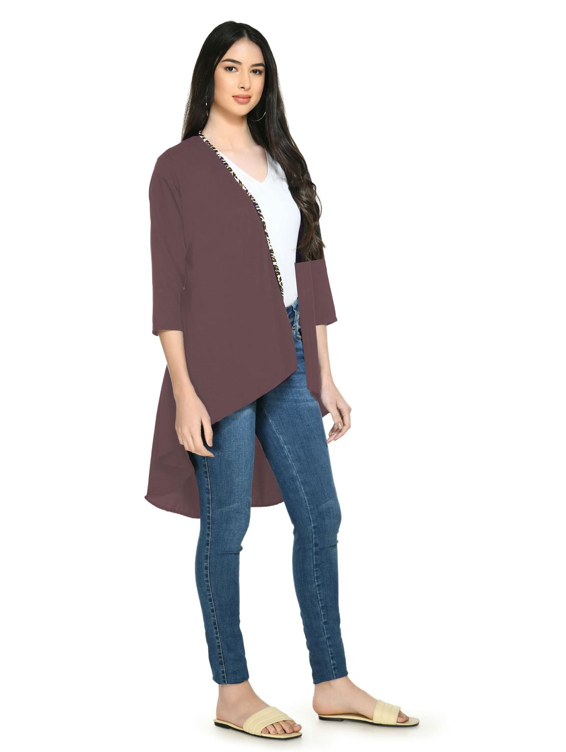 purple crepe regular shrug - 19171239 - Standard Image - 1