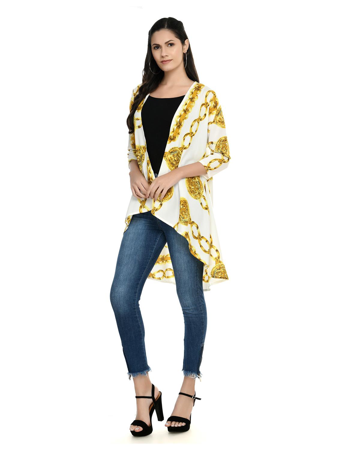 white crepe shrug - 19171243 -  Standard Image - 1