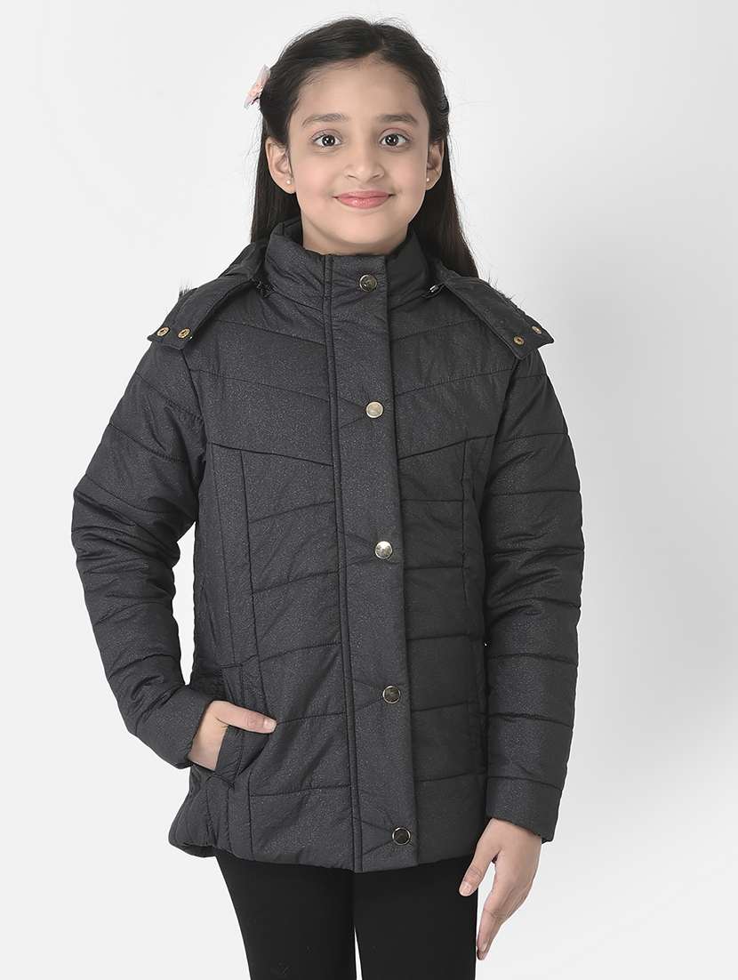 girls black hooded bomber jackets