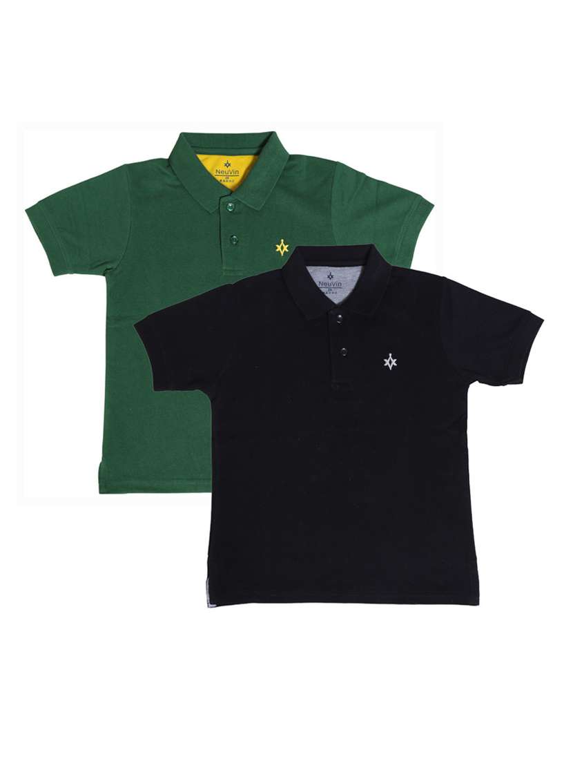 boys pack of 2 solid t-shirt 
