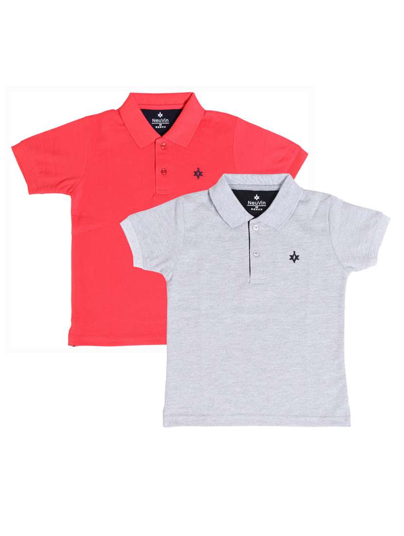 boys pack of 2 solid t-shirt 