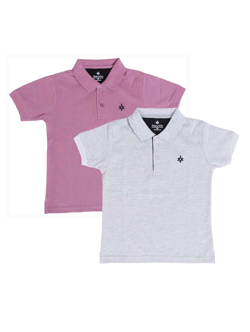 boys pack of 2 solid t-shirt 
