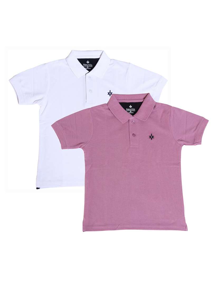 boys pack of 2 solid t-shirt 