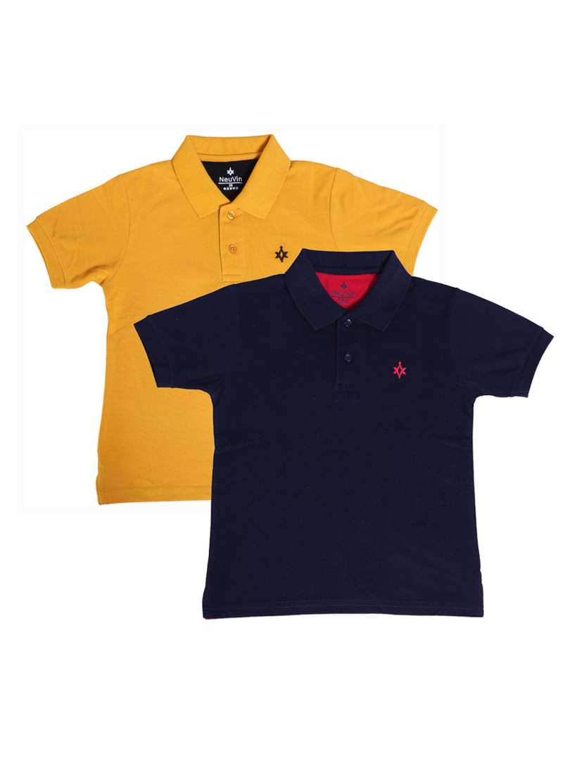 boys pack of 2 solid t-shirt 