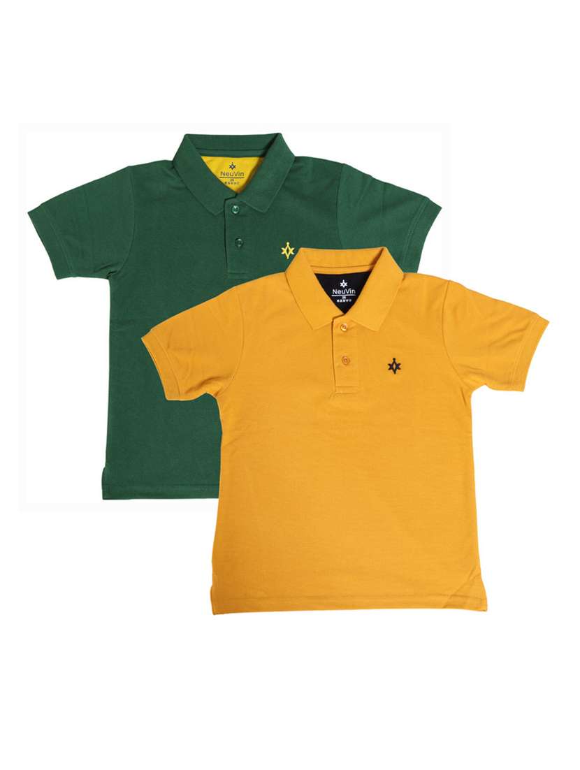 boys pack of 2 solid t-shirt 