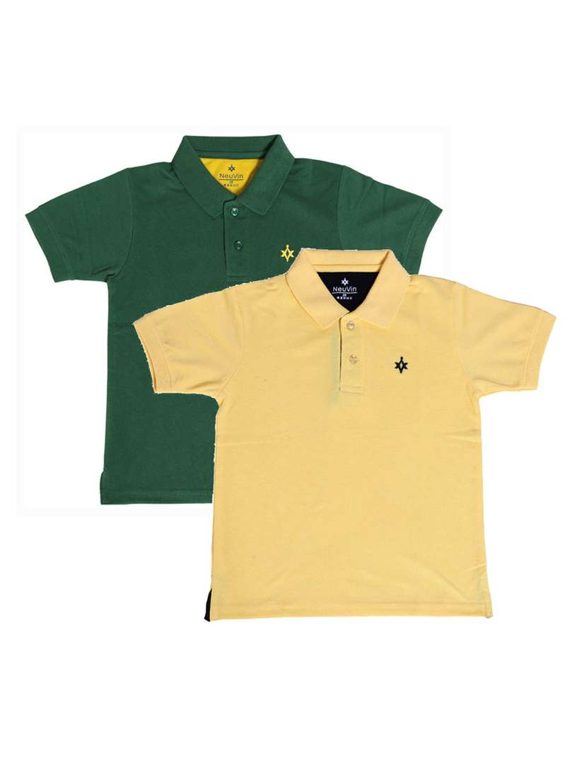 boys pack of 2 solid t-shirt 