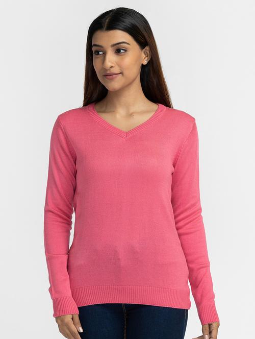 v-neck solid regular pullover - 19172932 -  Standard Image - 0