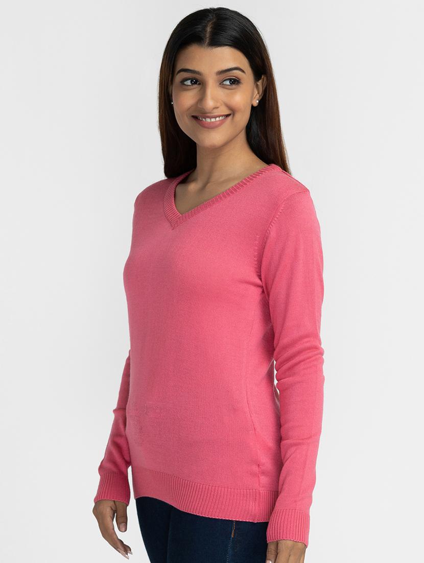 v-neck solid regular pullover - 19172932 -  Standard Image - 1