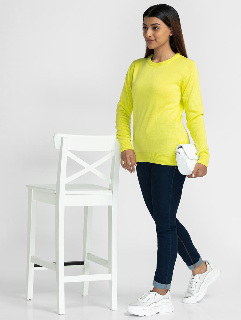 round neck solid pullover - 19172935 - Standard Image - 4