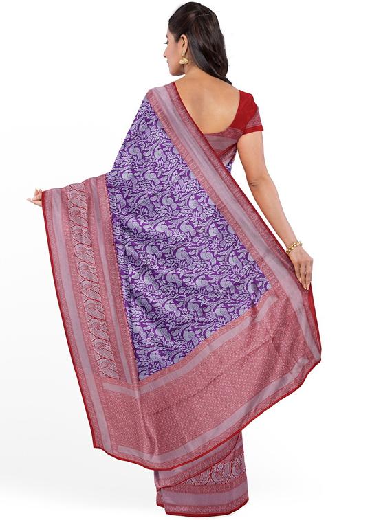 self design woven saree with blouse - 19173045 - Standard Image - 1
