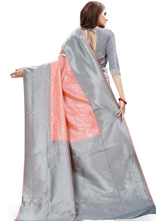 self design woven saree with blouse - 19173090 -  Standard Image - 1