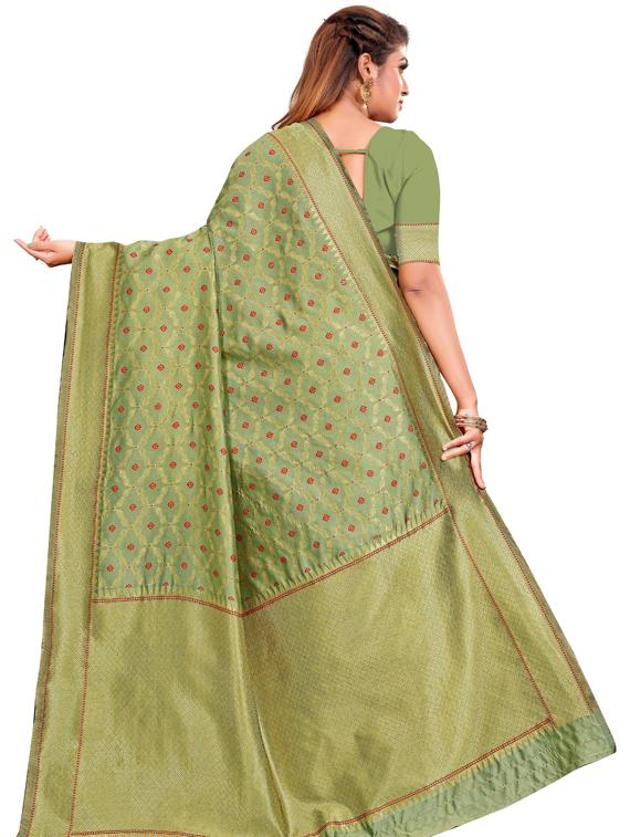 self design woven saree with blouse - 19173197 -  Standard Image - 1