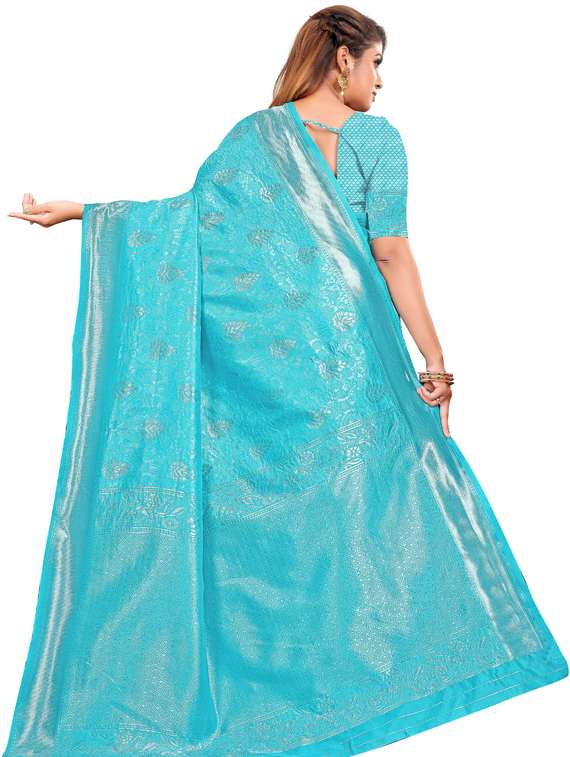 self design woven saree with blouse - 19173200 - Standard Image - 1
