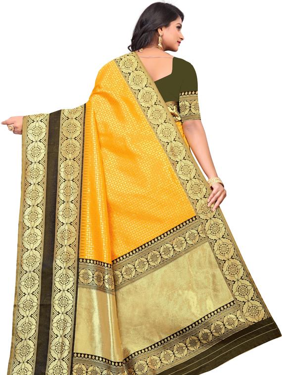 self design woven saree with blouse - 19173212 - Standard Image - 1