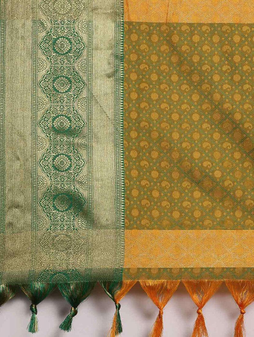 self design woven saree with blouse - 19175771 - Standard Image - 4