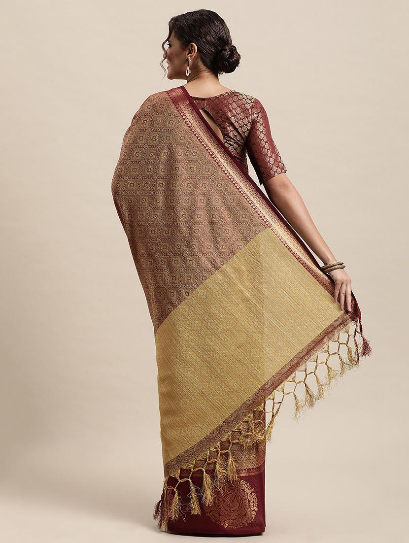 self design woven saree with blouse - 19175792 - Standard Image - 1