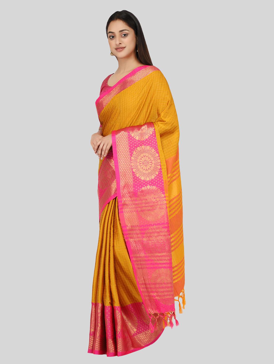 self design woven saree with blouse - 19175820 - Standard Image - 1