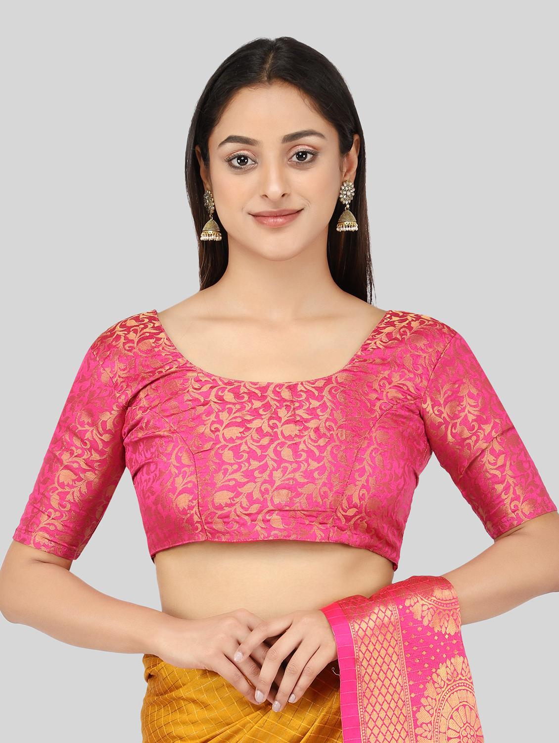 self design woven saree with blouse - 19175820 - Standard Image - 4