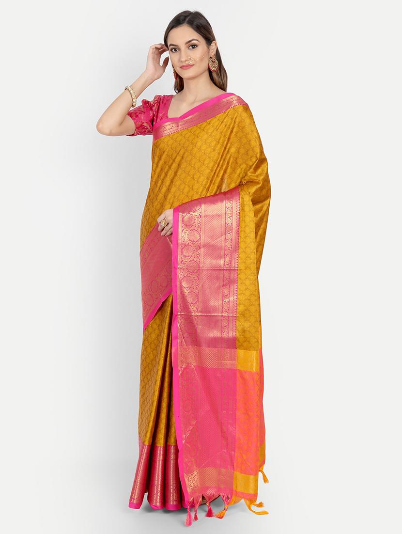 self design woven saree with blouse - 19175996 - Standard Image - 1