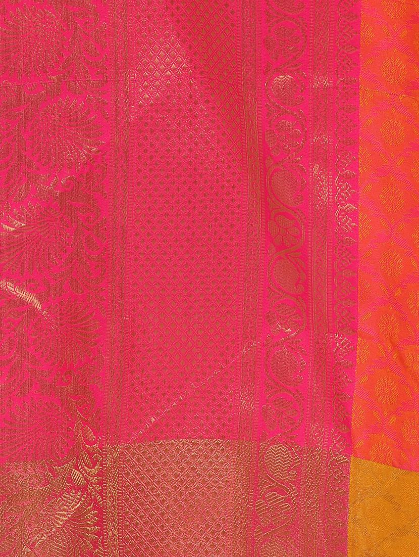 self design woven saree with blouse - 19175996 - Standard Image - 4