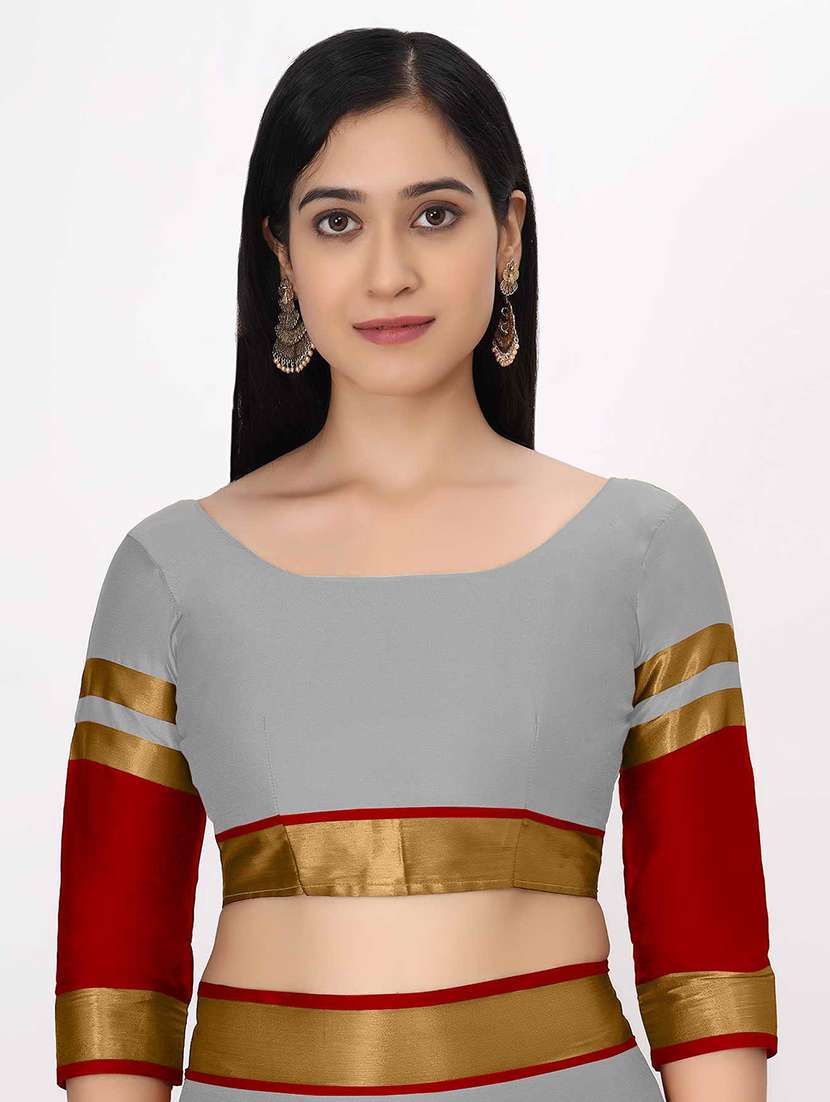self design woven saree with blouse - 19176423 -  Standard Image - 4