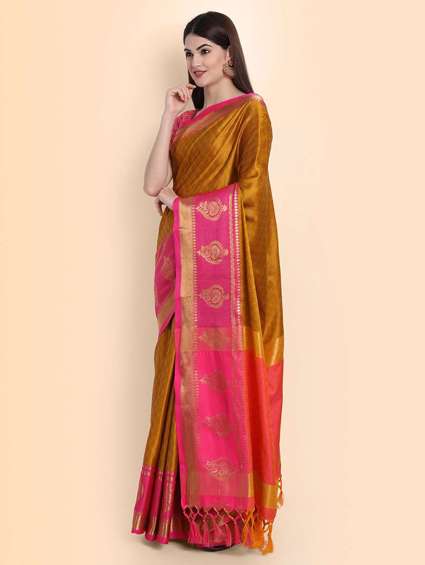 self design woven saree with blouse - 19176435 - Standard Image - 1