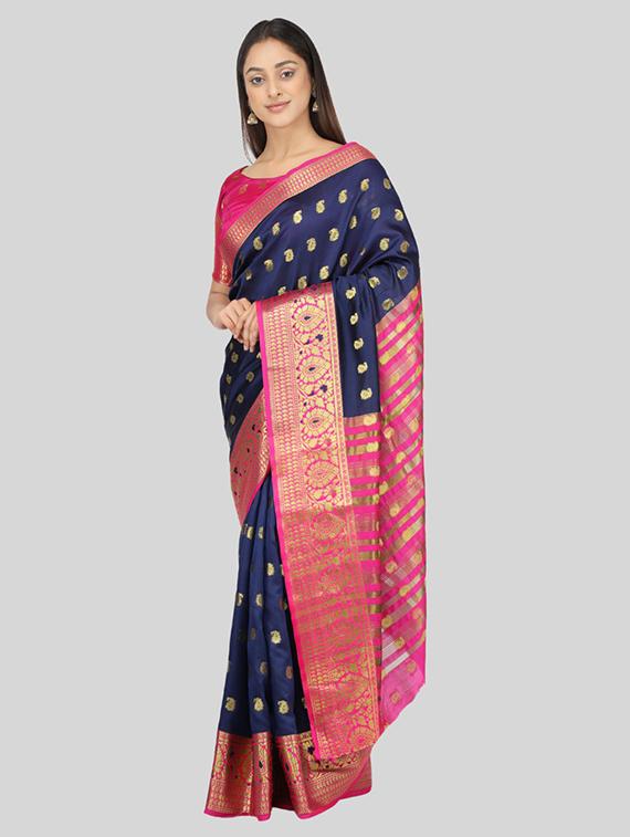blue banarasi saree - 19176493 - Standard Image - 1
