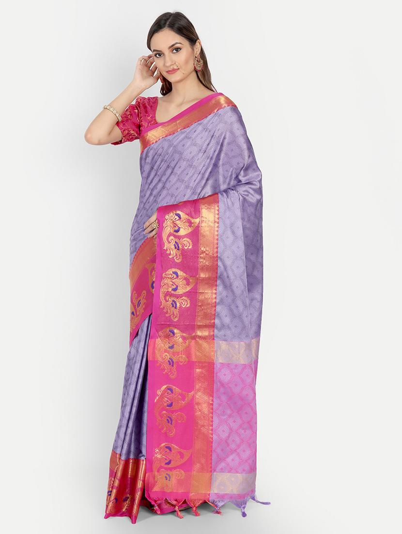self design woven saree with blouse - 19176521 - Standard Image - 1