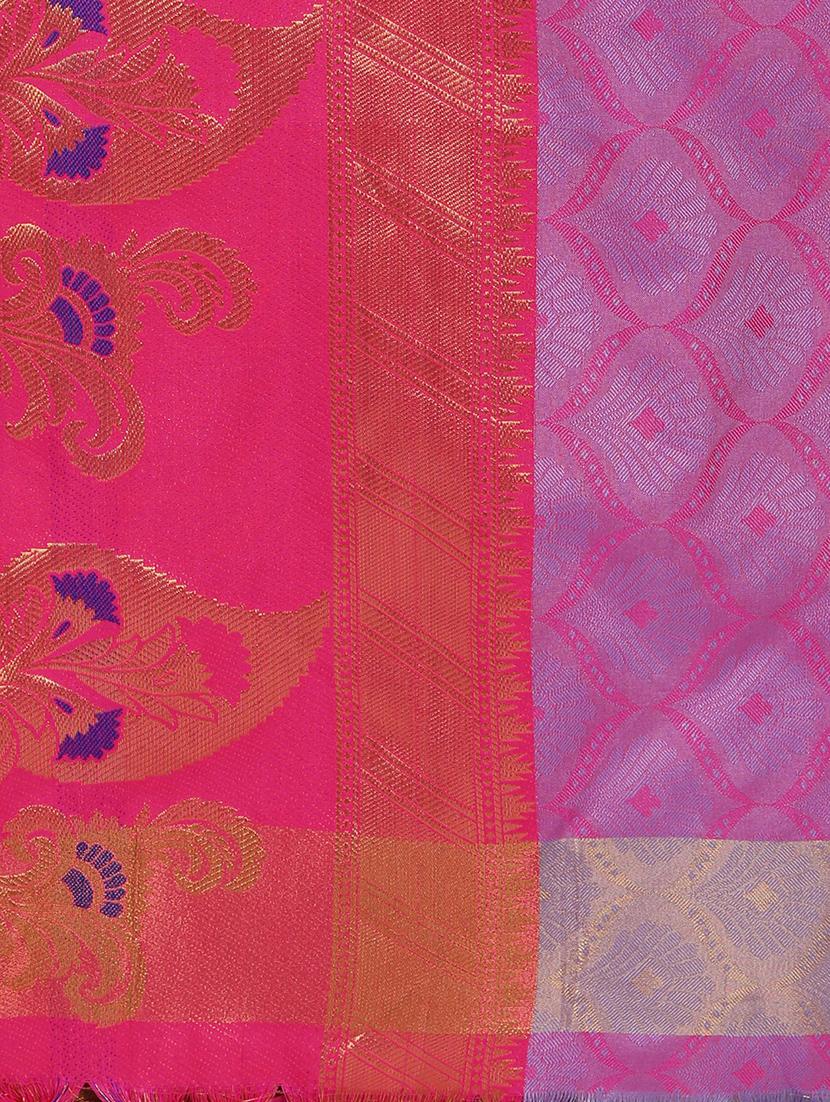 self design woven saree with blouse - 19176521 - Standard Image - 4