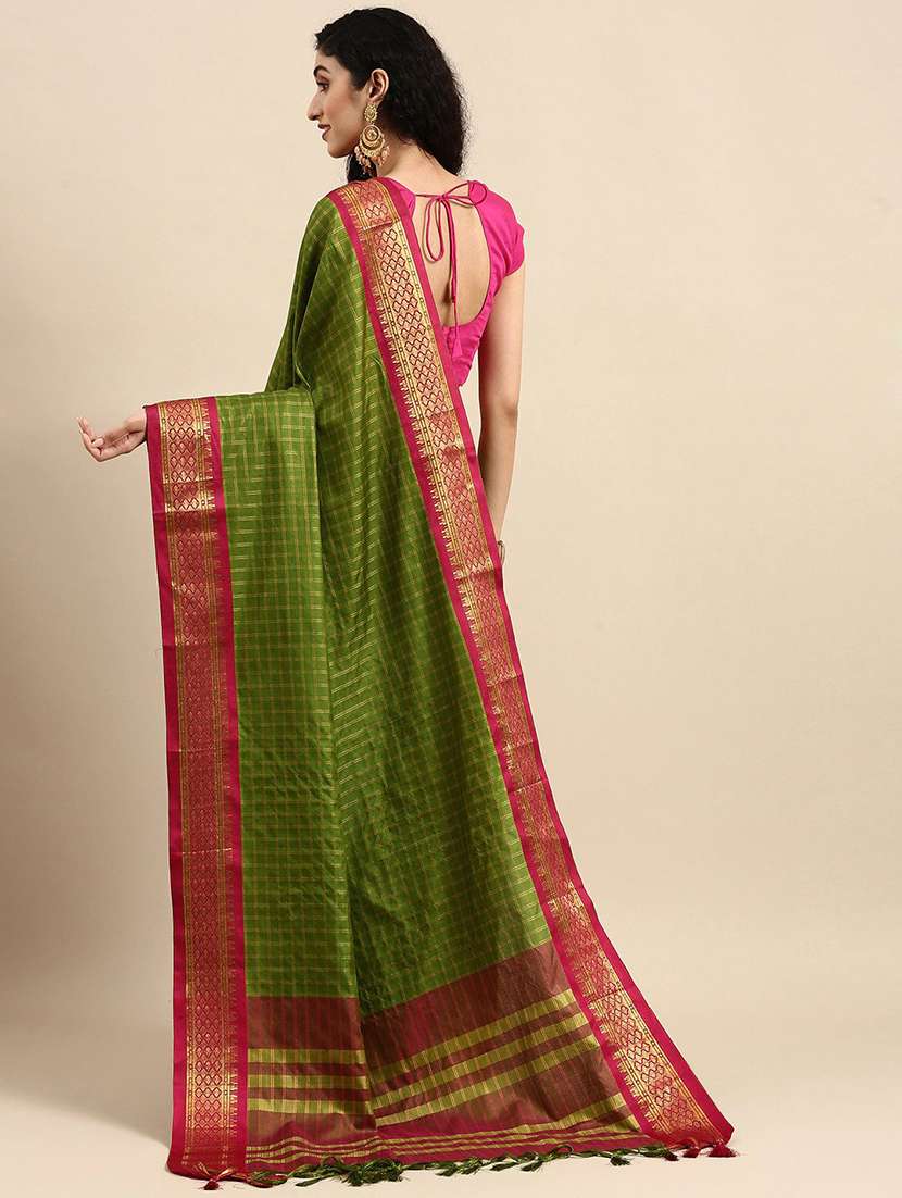 self design woven saree with blouse - 19176529 -  Standard Image - 1